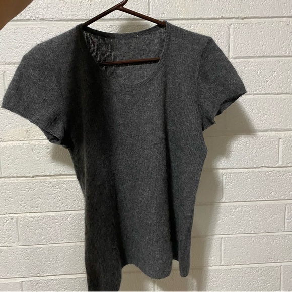JIL SANDER $800 Cashmere Short Cap Sleeve Top Blouse 100% Cashmere Great Cond - Picture 15 of 16